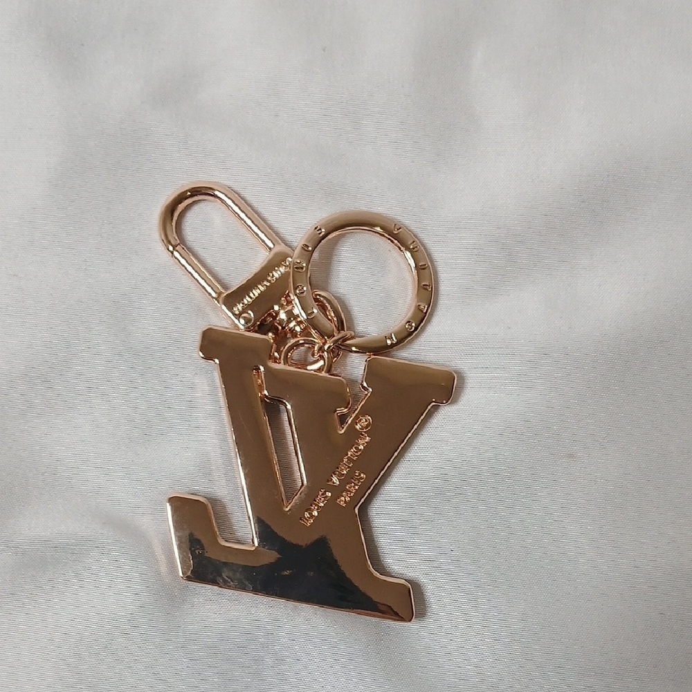 Louis Vuitton Light Blue and Gold Monogram Keychain - Picture 2 of 2